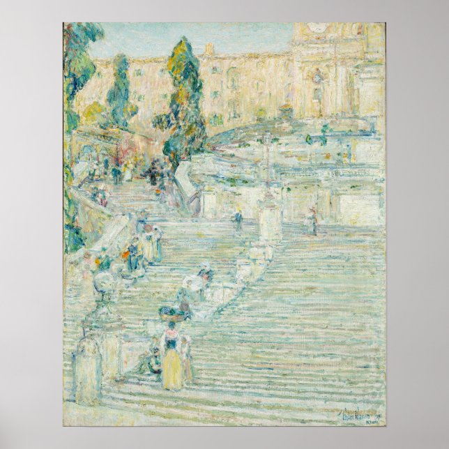Die Spanische Treppe, Rom | Childe Hassam Poster (Vorne)