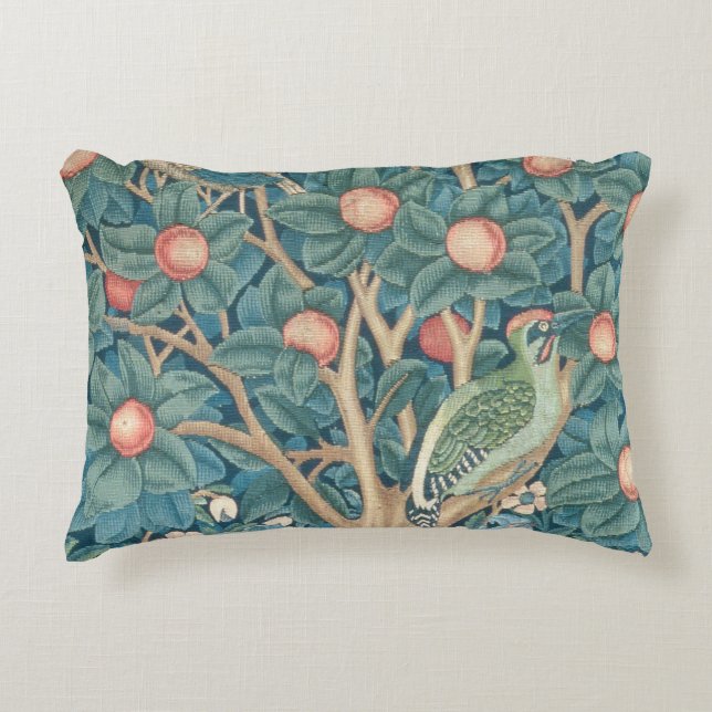 Die Specht-Tapisserie, Detail der Spechte Dekokissen (Vorderseite)