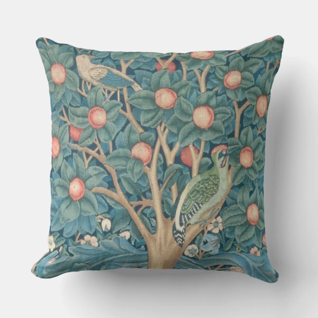 Die Specht-Tapisserie, Detail der Spechte Kissen (Vorderseite)