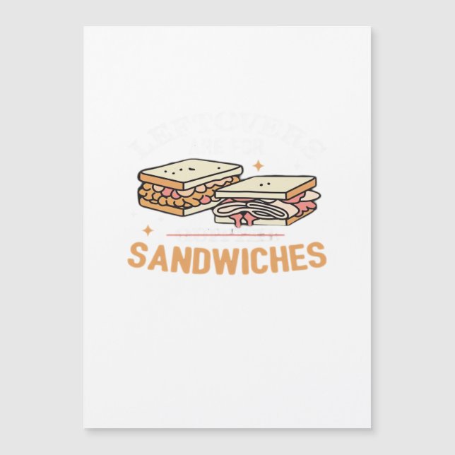 Die Speisen sind für Quitters Sandwiches wichtig Magnetkarte (Vorderseite)