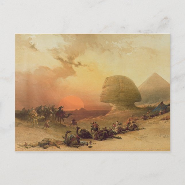 Die Sphinx in Gizeh Postkarte (Vorderseite)