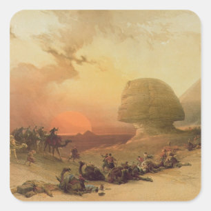 Die Sphinx in Gizeh Quadratischer Aufkleber