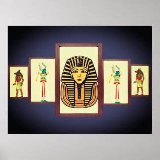 Die Sphinx und ägyptischen Gottheiten Schönes Post Poster