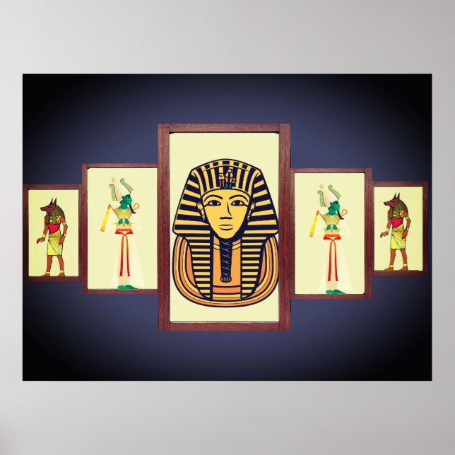 Die Sphinx und ägyptischen Gottheiten Schönes Post Poster (Vorne)