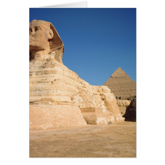 Die Sphinx und die Pyramide von Ghafre, Gizeh (Vorne)