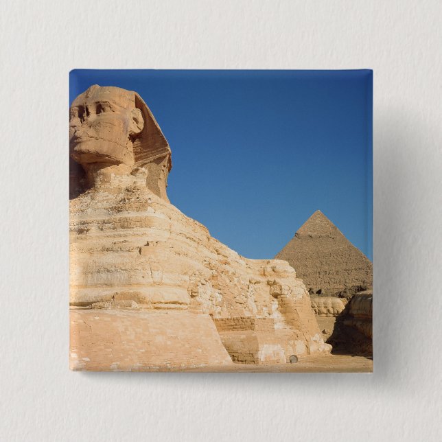 Die Sphinx und die Pyramide von Khafre, Giseh Button (Vorderseite)