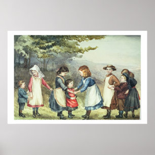 Die Spiele der Kinder, c.1880 (w/c auf Papier) Poster