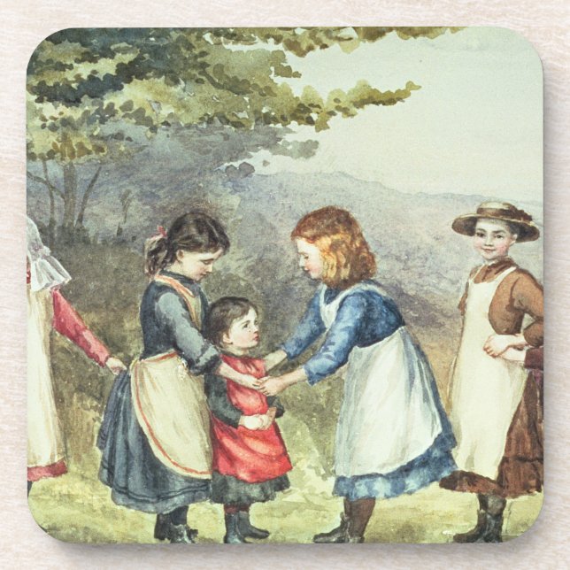 Die Spiele der Kinder, c.1880 (w/c auf Papier) Untersetzer (Vorderseite)
