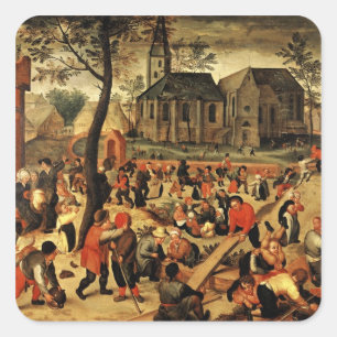 Die Spiele der Kinder Quadratischer Aufkleber