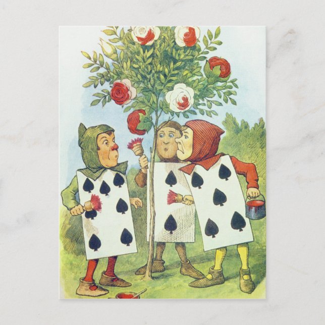 Die Spielkarten, die die Rose Bush malen Postkarte (Vorderseite)