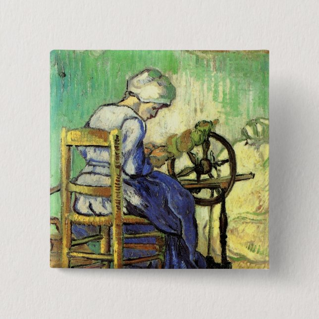 Die Spinner von Vincent van Gogh Button (Vorderseite)