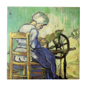 Die Spinnerin von Vincent van Gogh Fliese