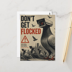 Die Spionentauben Dystopie Vintage Postkarte
