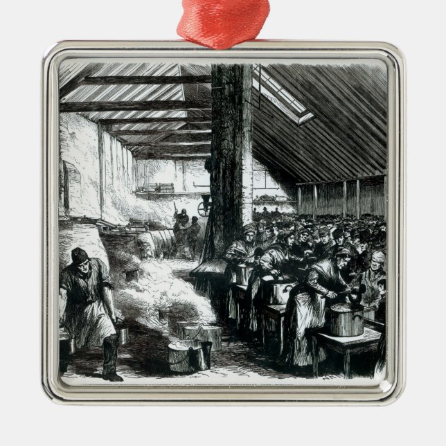 Die Spitalfields Suppen-Küche, 1867 Silbernes Ornament (Vorne)