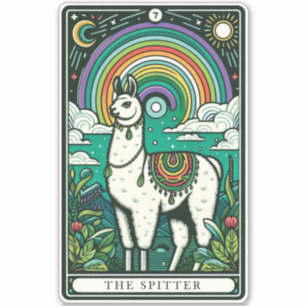 Die Spitter-Llama-Tarot-Karte Aufkleber