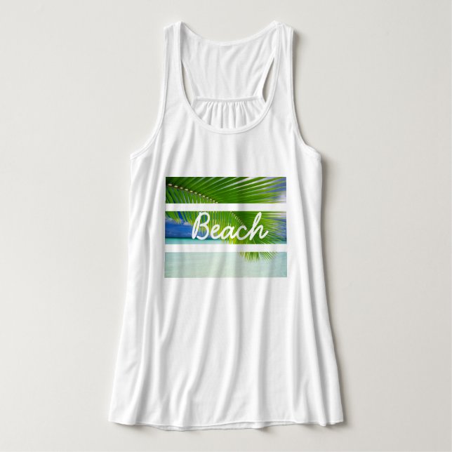 Die Spitze des tropischen Strandes Tank Top (Design Vorderseite)