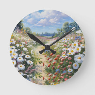 die Sprache der Blume Runde Wanduhr