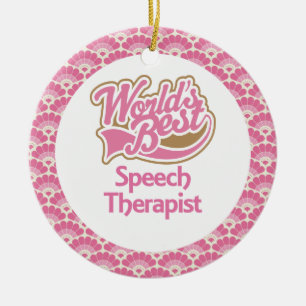 Die Sprache-Therapeut-Geschenk-Verzierung der Welt Keramik Ornament