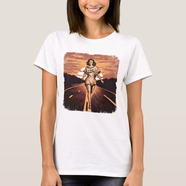 Die springenden Frauen reisen. T-Shirt (Vorderseite)
