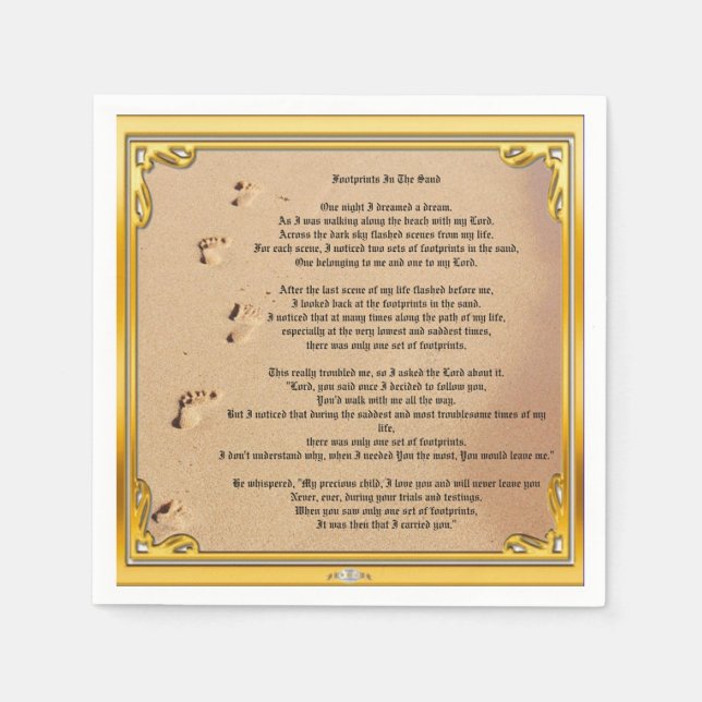 Die Spuren von Papieren Napkin im Sand Serviette (Vorderseite)