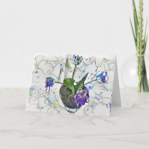 Die Squiggly-Serie: Blaue Tulips Dankeskarte