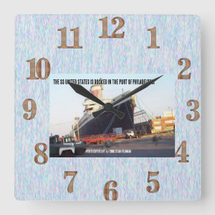 Die SS United States Quadratische Wanduhr