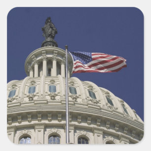 Die Staat-Hauptstadt, Washington, DC Quadratischer Aufkleber