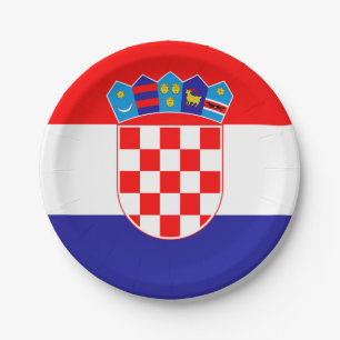 Die Staatsflagge von Kroatien Zastava Hrvatske Pappteller