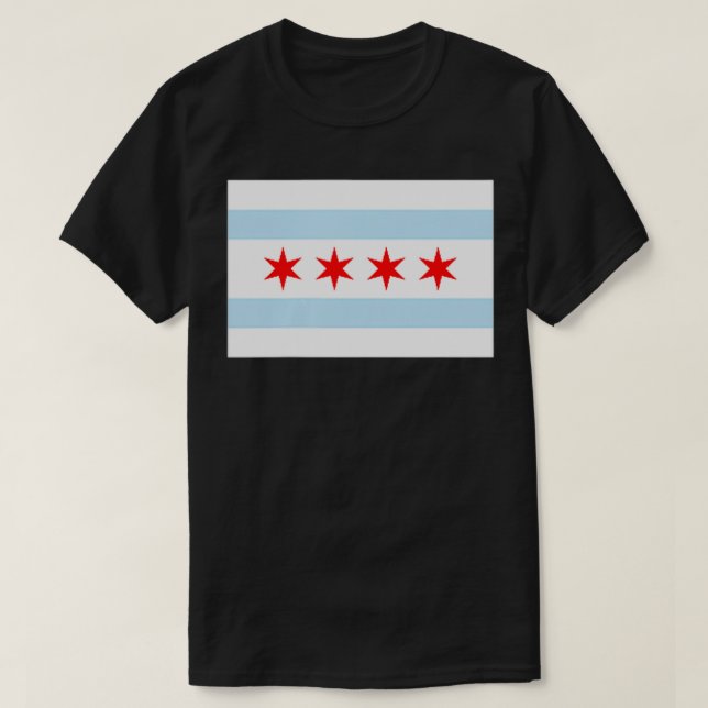DIE STADT CHICAGO ILLINOIS FLAG WINDY CITY T-Shirt (Design vorne)