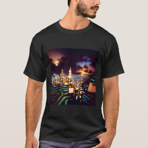 Die Stadt der Lichtkunst im Stil eines Bogens von  T-Shirt