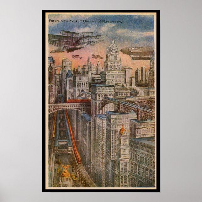 Die Stadt der Wolkenkratzer in New York Poster (Vorne)
