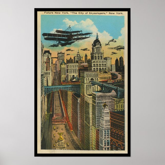 Die Stadt der Wolkenkratzer in New York Poster (Vorne)