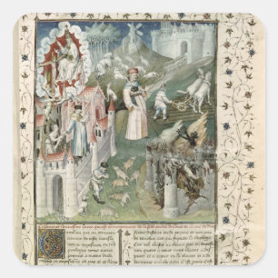 Die Stadt Gottes, die Stadt Caen und die Stadt Quadratischer Aufkleber