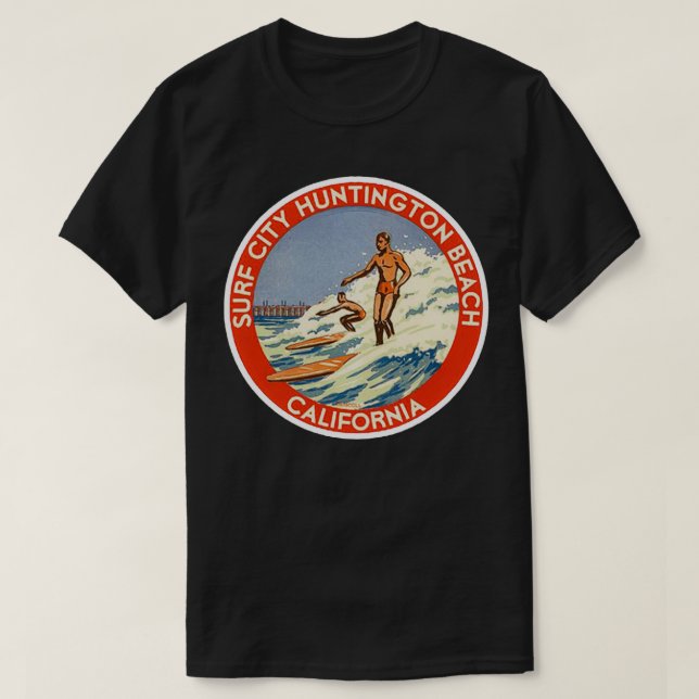DIE STADT HUNTINGTON STRAND SURFEN KALIFORNIEN SH T-Shirt (Design vorne)