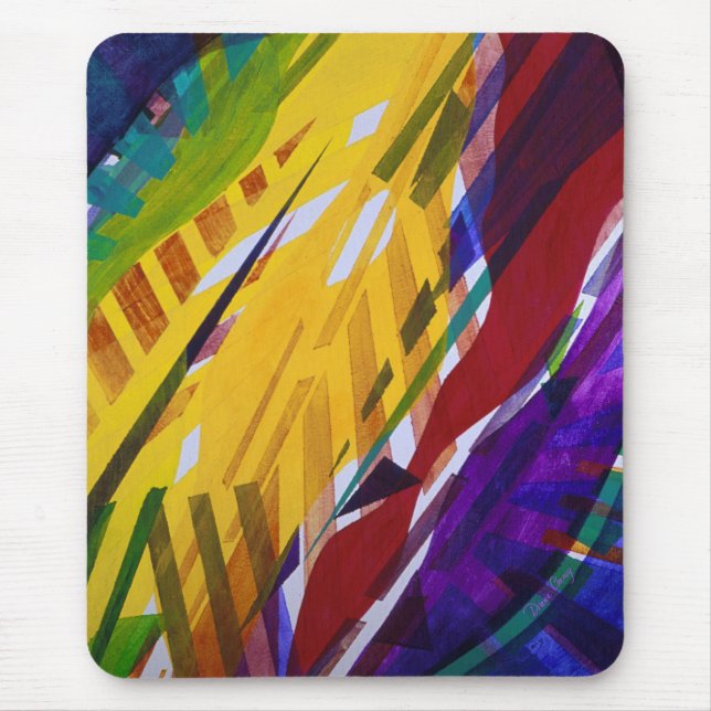 Die Stadt II - abstrakte Regenbogen-Ströme Mousepad (Vorne)