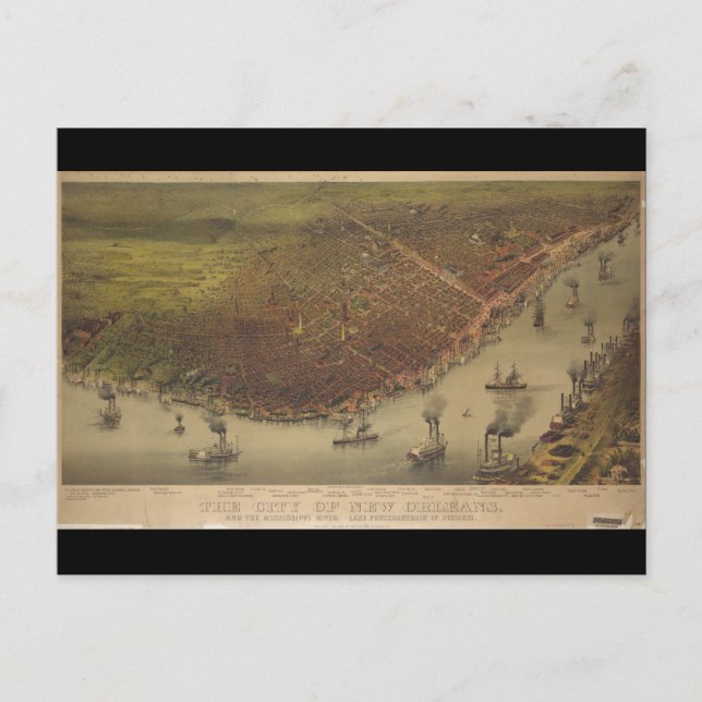 Die Stadt New Orleans Louisiana von 1885 Postkarte (Vorderseite)