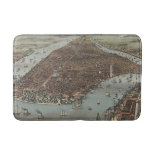Die Stadt New York   1883 (Farblithographie) Badematte