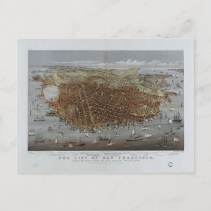 Die Stadt San Francisco Kalifornien von 1878 Postkarte