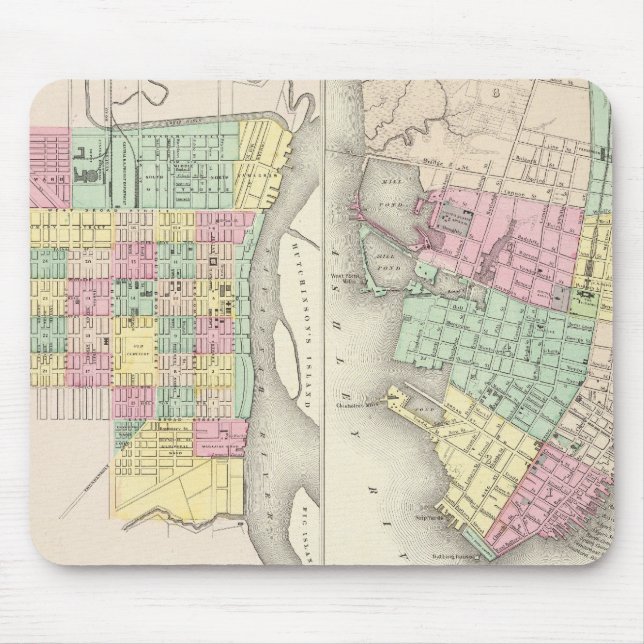 Die Stadt Savannah Georgia Mousepad (Vorne)