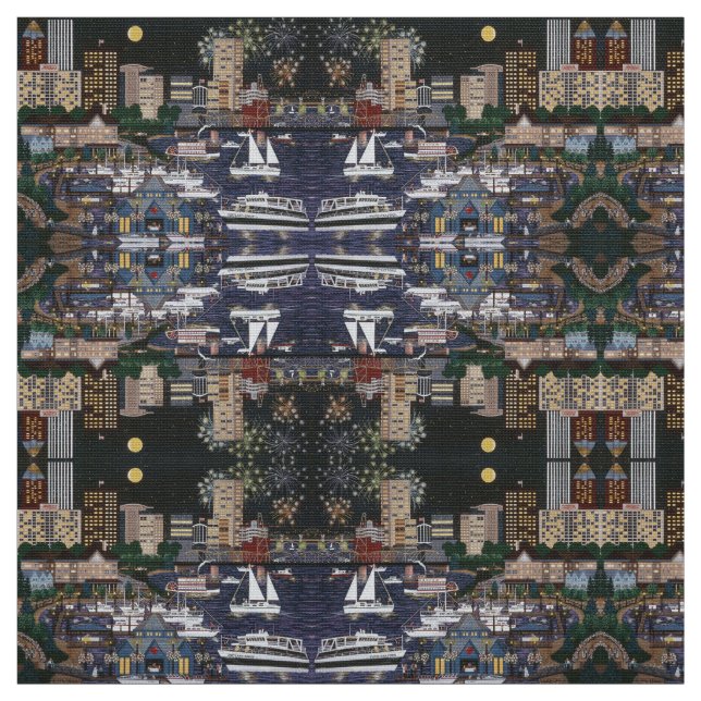 Die Stadt schläft nie Stoff (Muster)