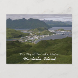 Die Stadt Unalaska, Alaska Postkarte