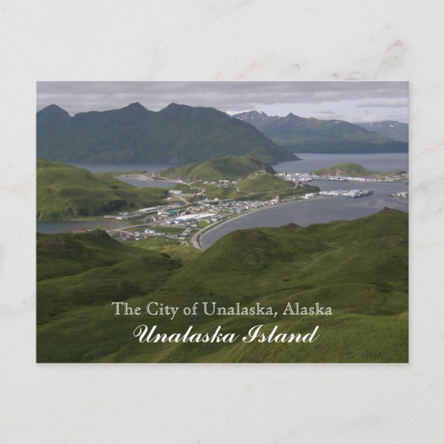 Die Stadt Unalaska, Alaska Postkarte (Vorderseite)