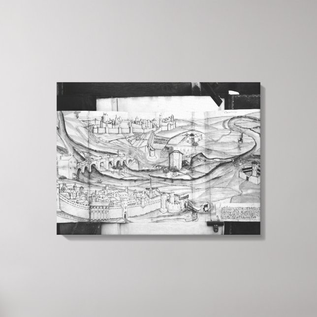 Die Stadt und das Dorf Carcassonne, 1462 Leinwanddruck (Vorderseite)