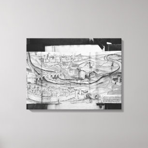 Die Stadt und das Dorf Carcassonne, 1462 Leinwanddruck