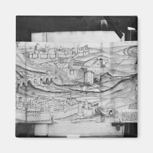 Die Stadt und das Dorf Carcassonne, 1462 Magnet