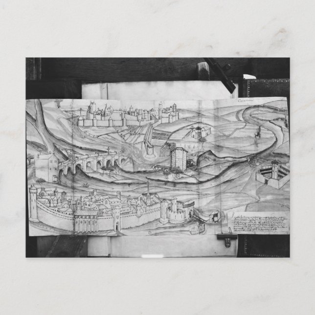 Die Stadt und das Dorf Carcassonne, 1462 Postkarte (Vorderseite)
