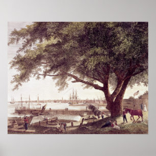 Die Stadt und der Hafen von Philadelphia Poster
