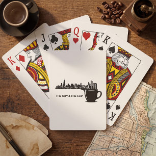 Die Stadt und die Tasse Chicago-Skyline Spielkarten