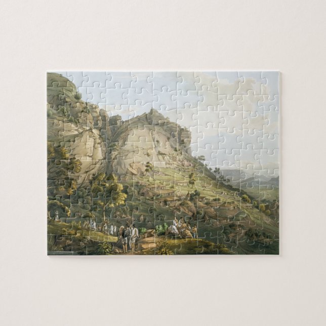 Die Stadt von Abha in Abyssinia, graviert von J. Puzzle (Horizontal)