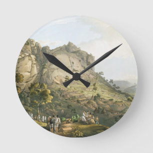 Die Stadt von Abha in Abyssinia, graviert von J. Runde Wanduhr